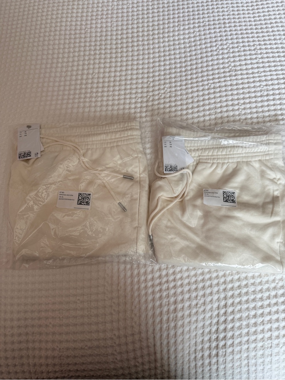 Adult  Cream Drawstring Sweatshorts